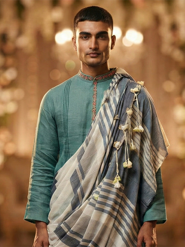 Men's ethnic kurta pajama set for wedding wear
