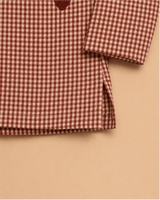Baby Boys Brown Gingham Cotton Kurta with Dhoti Pants Set - BYB PREMIUM