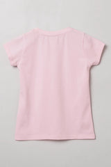 Baby Pink "Believe" Print T-Shirt for Girls - BYB PREMIUM