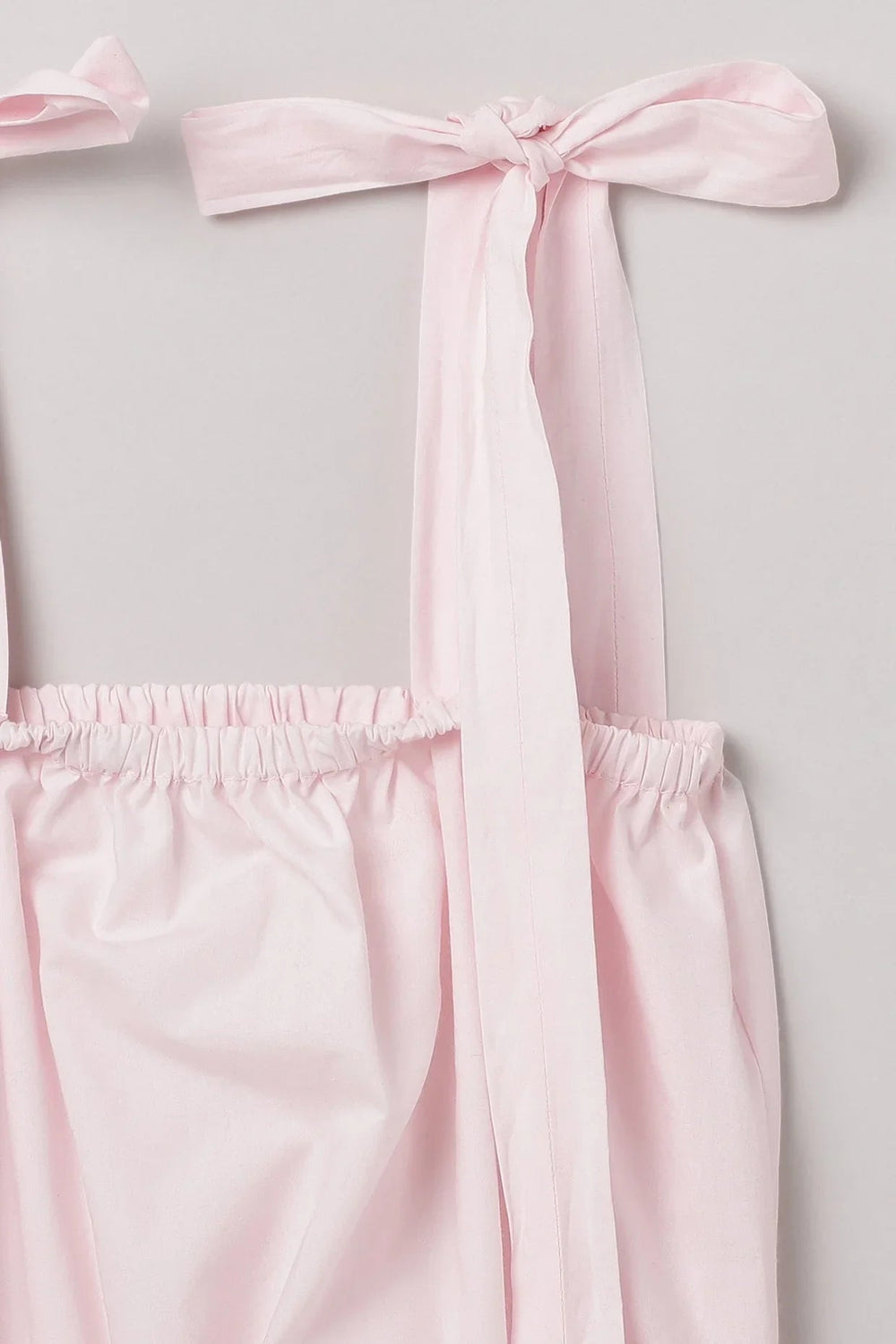 Baby Pink Cotton Girls Co-ord Set with Tie-Up Top & Flared Skirt - BYB PREMIUM