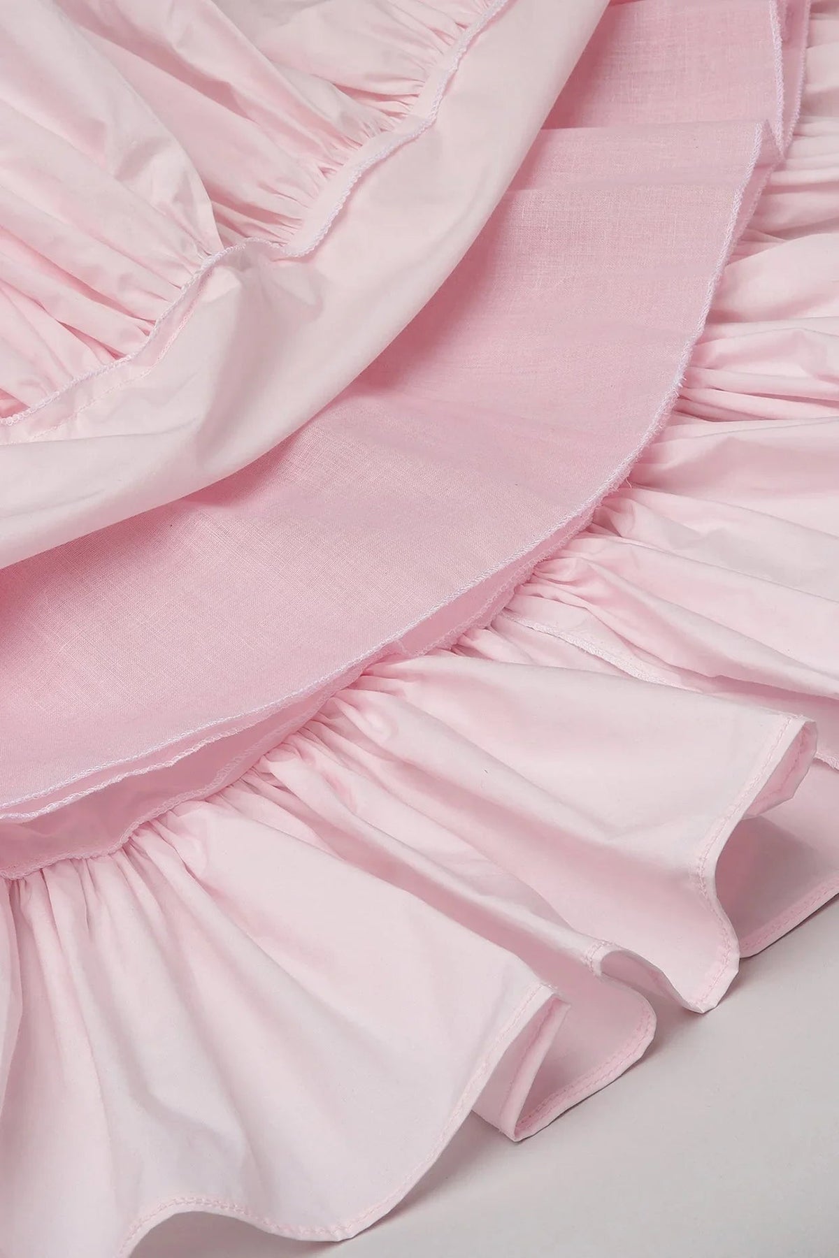 Baby pink cotton girls co ord set with tie up top & flared skirt   byb premium