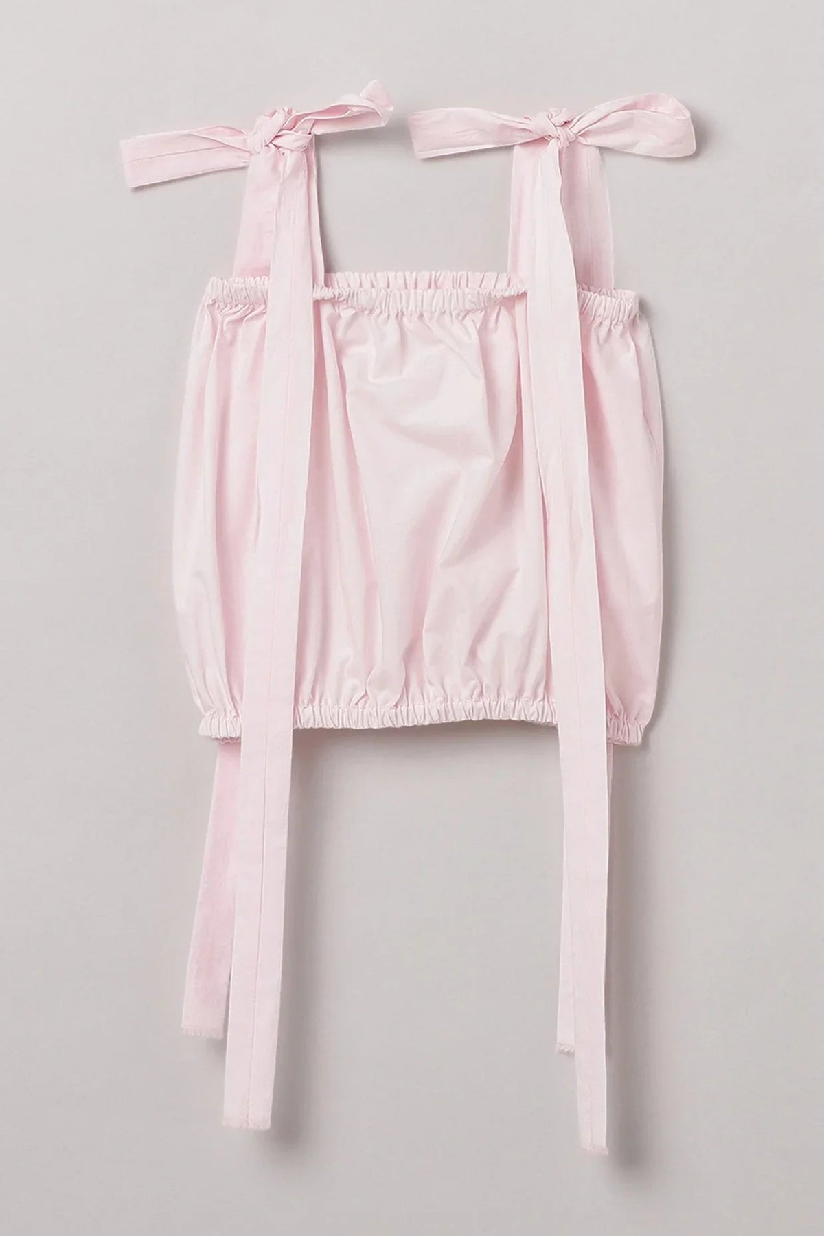 Baby pink cotton girls co ord set with tie up top & flared skirt   byb premium
