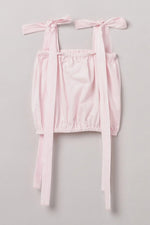 Load image into Gallery viewer, Baby Pink Cotton Girls Co-ord Set with Tie-Up Top &amp; Flared Skirt - BYB PREMIUM
