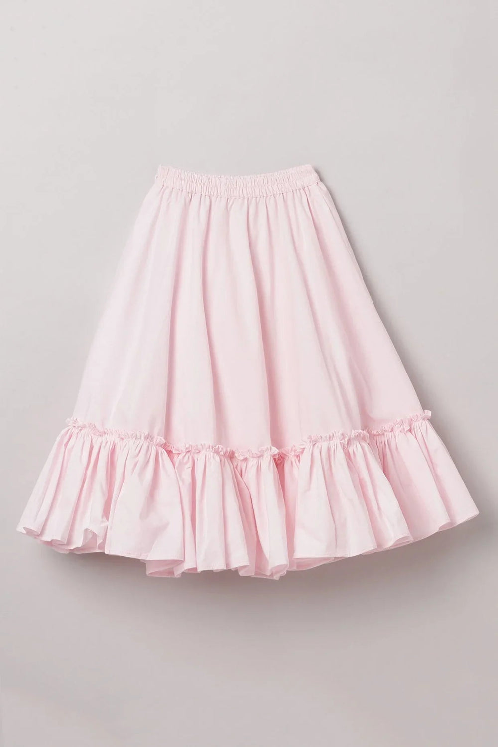 Baby Pink Cotton Girls Co-ord Set with Tie-Up Top & Flared Skirt - BYB PREMIUM