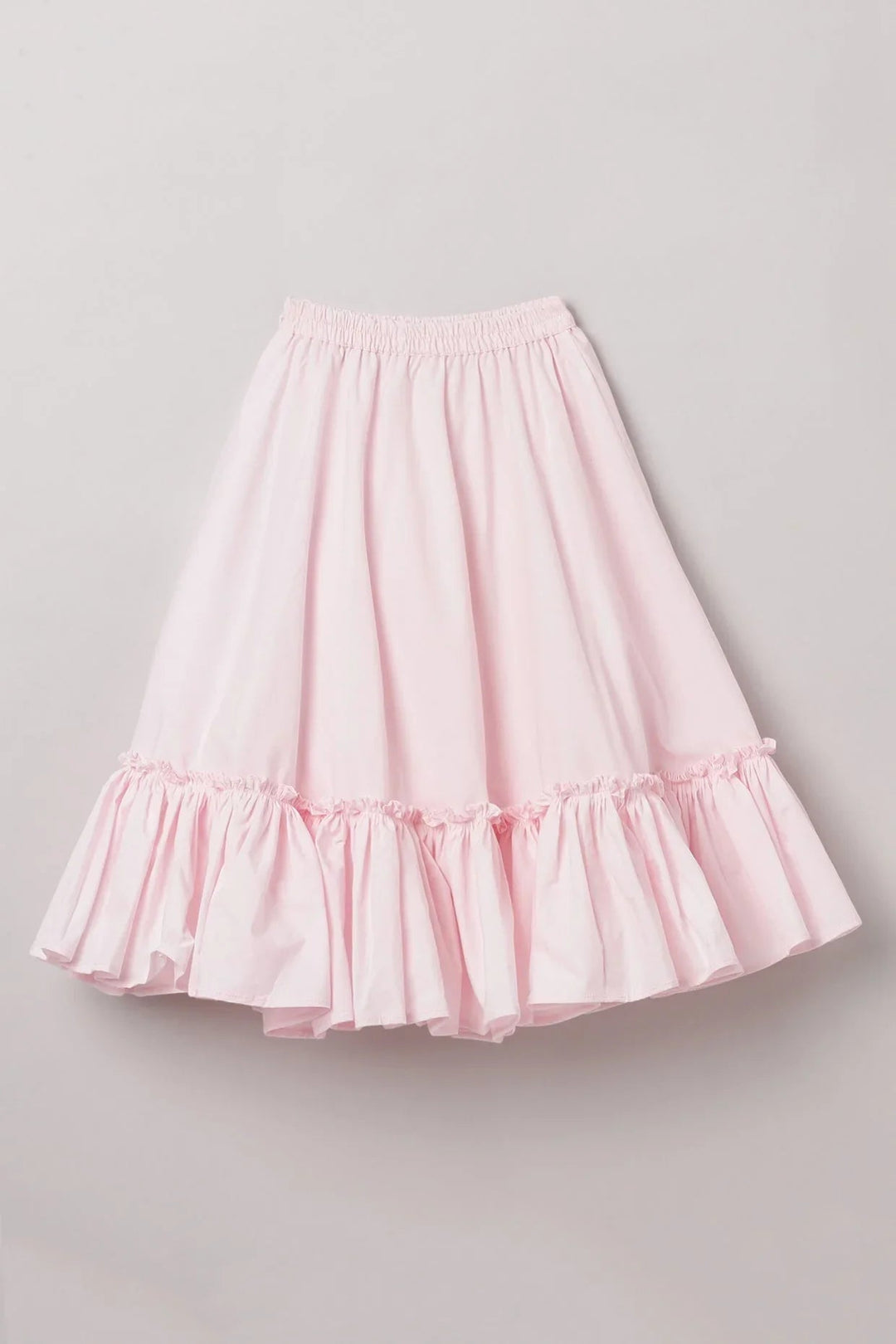 Baby Pink Cotton Girls Co-ord Set with Tie-Up Top & Flared Skirt - BYB PREMIUM