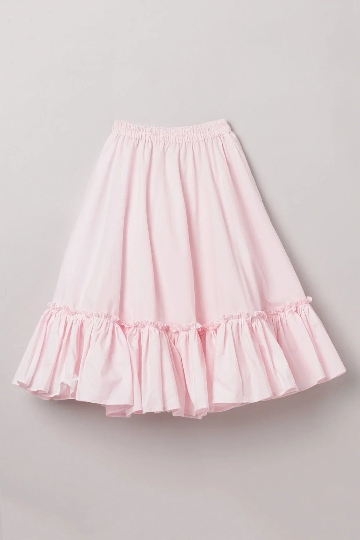 Baby pink cotton girls co ord set with tie up top & flared skirt   byb premium