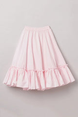 Baby Pink Cotton Girls Co-ord Set with Tie-Up Top & Flared Skirt - BYB PREMIUM