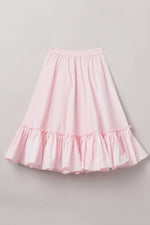 Load image into Gallery viewer, Baby Pink Cotton Girls Co-ord Set with Tie-Up Top &amp; Flared Skirt - BYB PREMIUM
