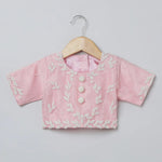 Load image into Gallery viewer, Baby Pink Organza Girls Lehenga Choli Set with Pearl Embroidery &amp; Dupatta - BYB PREMIUM
