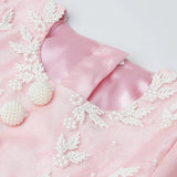 Baby Pink Organza Girls Lehenga Choli Set with Pearl Embroidery & Dupatta - BYB PREMIUM