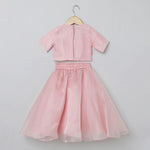 Load image into Gallery viewer, Baby Pink Organza Girls Lehenga Choli Set with Pearl Embroidery &amp; Dupatta - BYB PREMIUM
