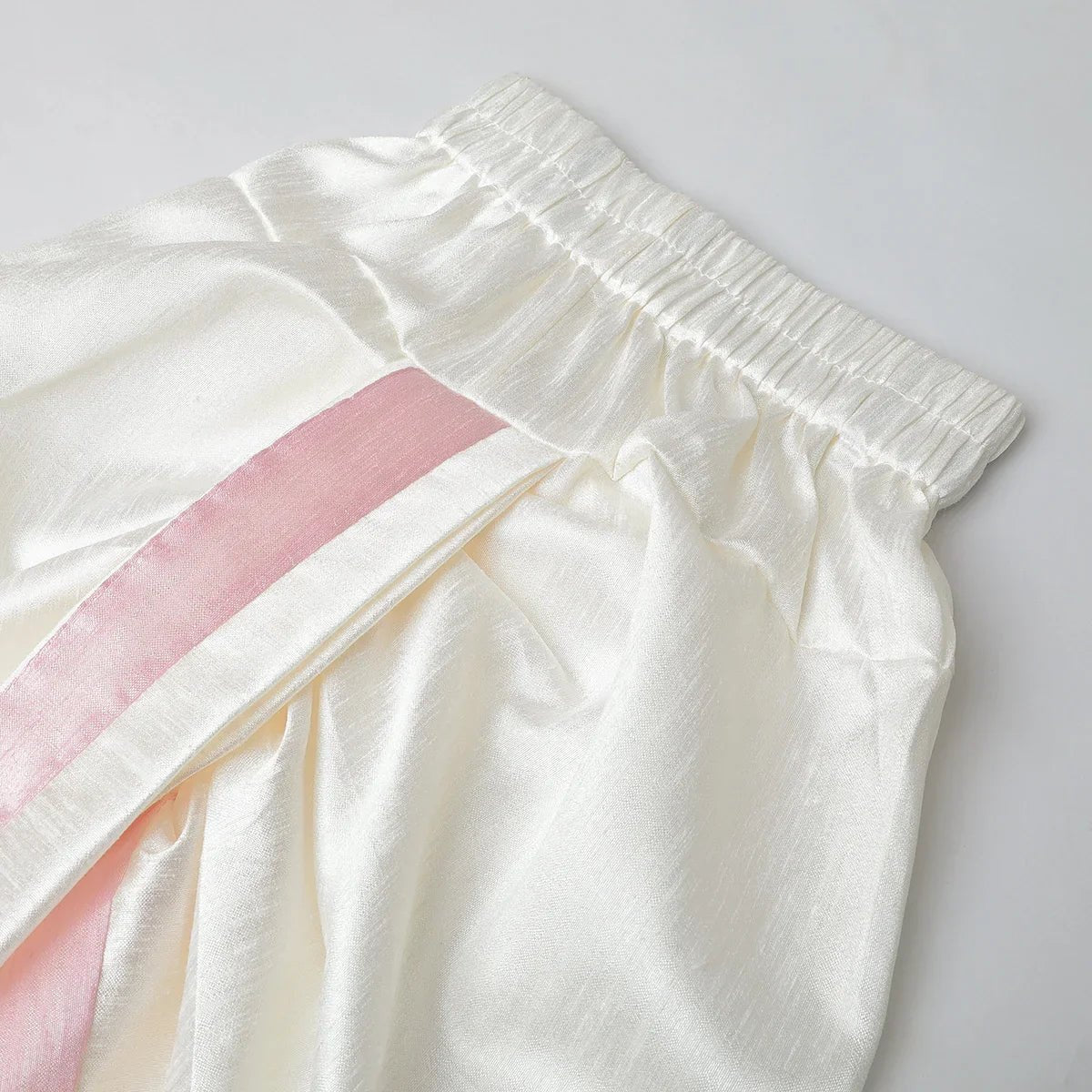 Baby pink raw silk kurta dhoti set for boys with pearl embroidery   byb premium