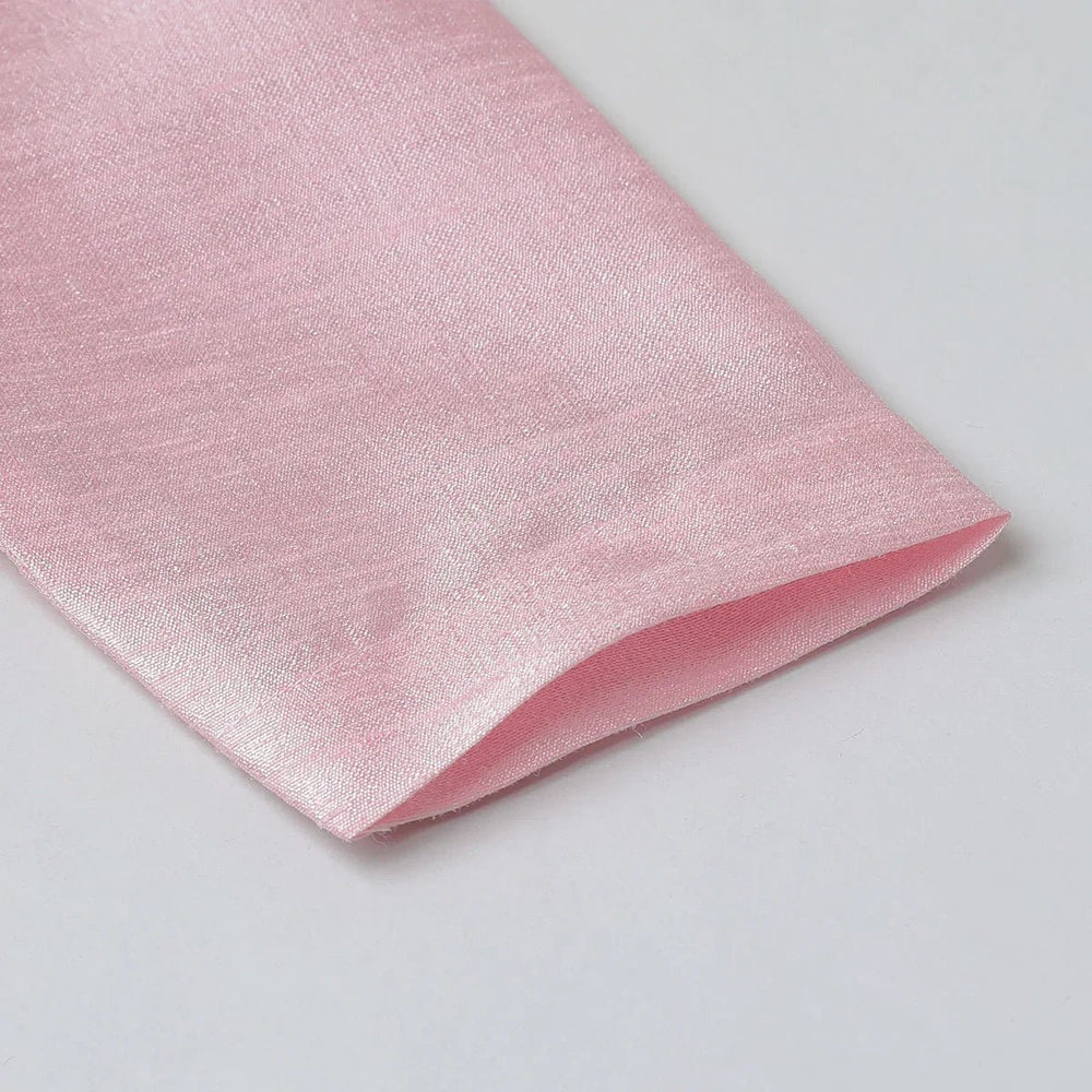 Baby Pink Raw Silk Kurta Dhoti Set for Boys with Pearl Embroidery - BYB PREMIUM
