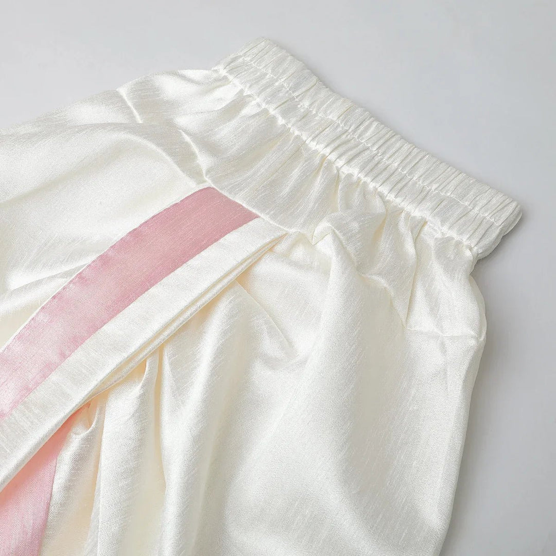 Baby Pink Raw Silk Kurta - Dhoti Set for Boys with Pearl Embroidery - BYB PREMIUM