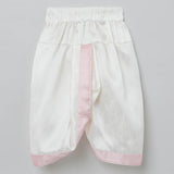 Baby Pink Raw Silk Kurta Dhoti Set for Boys with Pearl Embroidery - BYB PREMIUM
