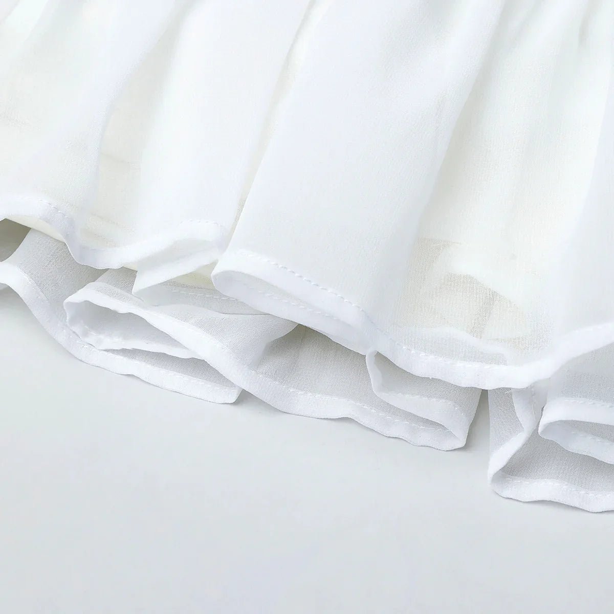 Baby pink & white embroidered top with tiered skirt set   byb premium