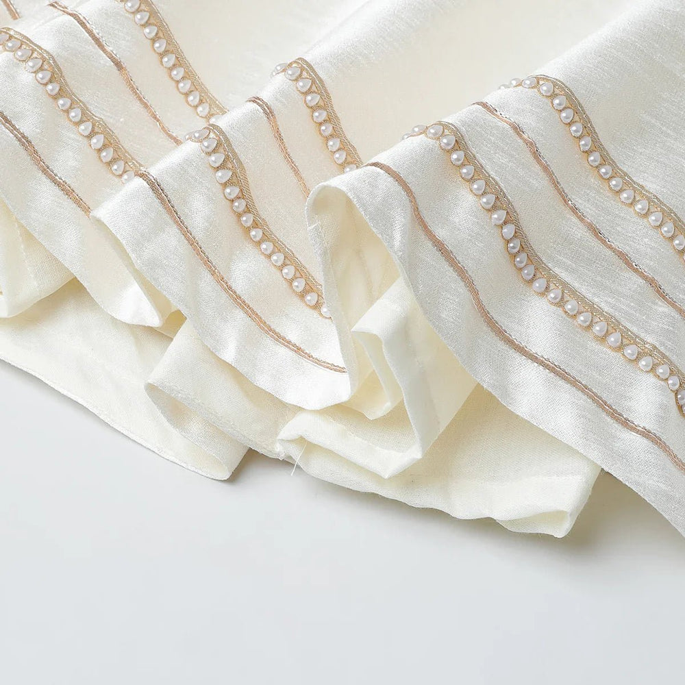 Baby Pink & White Raw Silk Dress with Embroidered Organza Jacket for Girls - BYB PREMIUM