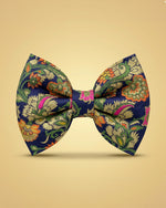 Load image into Gallery viewer, Banarasi Jacquard Bow Tie for Dogs – Designer Floral Pet Accessory - BYB PREMIUM
