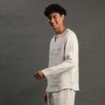 Load image into Gallery viewer, Beige Linen short Kurta for Men - BYB PREMIUM
