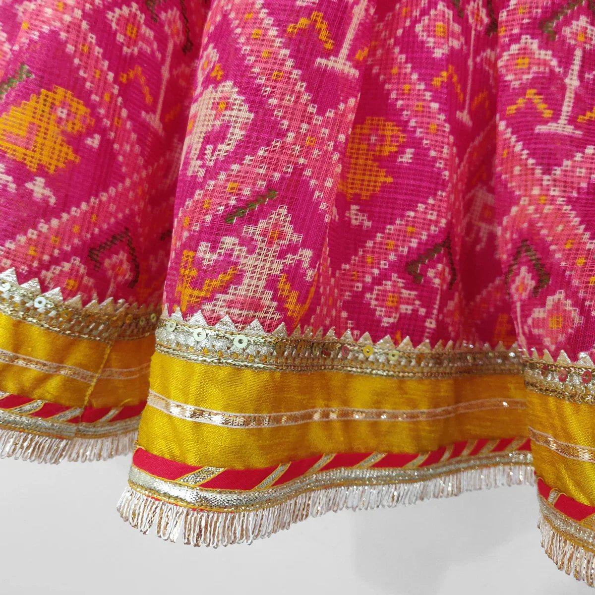 Black velvet top with patola print lehenga   byb premium