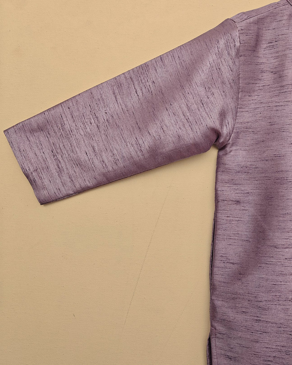 Boys Lavender Kurta Pajama Set with Embroidered Jacket – Ethnic Festive Wear - BYB PREMIUM