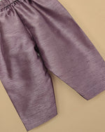 Load image into Gallery viewer, Boys Lavender Silk Kurta Pajama Set with Pearl Embroidery – Ethnic Wear - BYB PREMIUM
