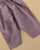 Boys Lavender Silk Kurta Pajama Set with Pearl Embroidery – Ethnic Wear - BYB PREMIUM