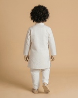 Boys Pure Cotton Embroidered Kurta Set with White Pajama - BYB PREMIUM