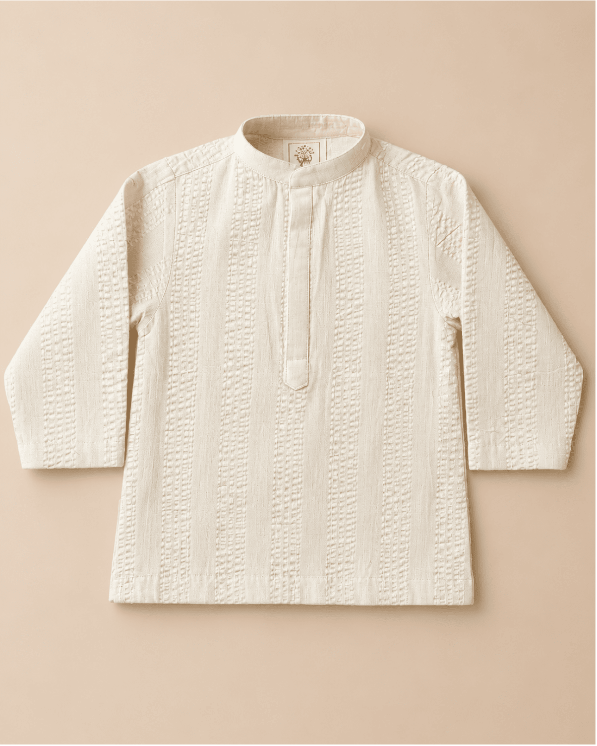 Boys pure cotton kurta set with embroidered gingham nehru jacket   byb premium