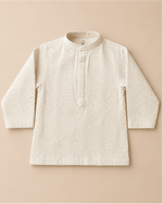 Load image into Gallery viewer, Boys Pure Cotton Kurta Set with Embroidered Gingham Nehru Jacket - BYB PREMIUM
