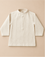 Boys Pure Cotton Kurta Set with Embroidered Gingham Nehru Jacket - BYB PREMIUM