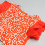 Load image into Gallery viewer, Bright Orange Organza Lehenga Set for Girls - BYB PREMIUM
