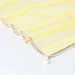 Load image into Gallery viewer, Bright Yellow chiffon hand Embroidered Lehenga Set for Girls - BYB PREMIUM
