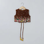 Load image into Gallery viewer, Brown Velvet Top &amp; Mustard Yellow Silk Skirt Set - BYB PREMIUM
