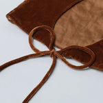 Load image into Gallery viewer, Brown Velvet Top &amp; Mustard Yellow Silk Skirt Set - BYB PREMIUM
