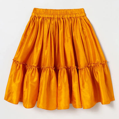BYB PREMIUM Dola silk embroidered halter top and Paneled skirt set - BYB PREMIUM