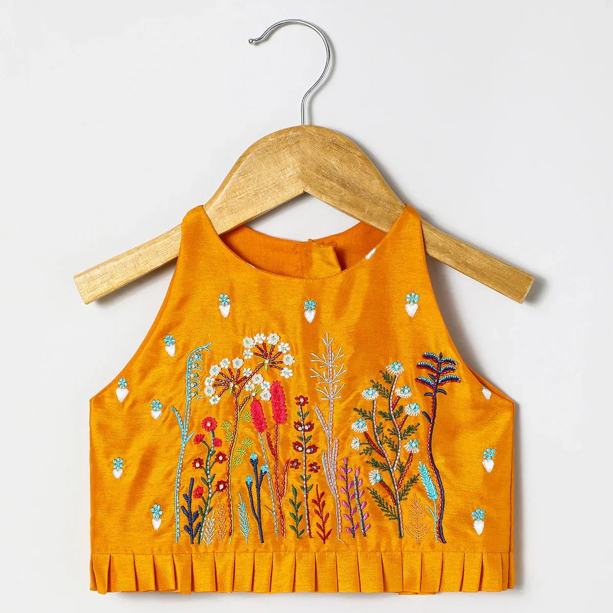 Byb premium dola silk embroidered halter top and paneled skirt set   byb premium