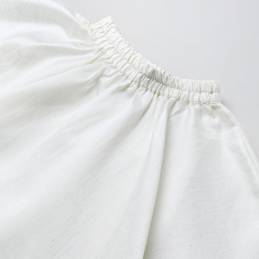 BYB PREMIUM full hand beads embroidery raw silk skirt and top - BYB PREMIUM