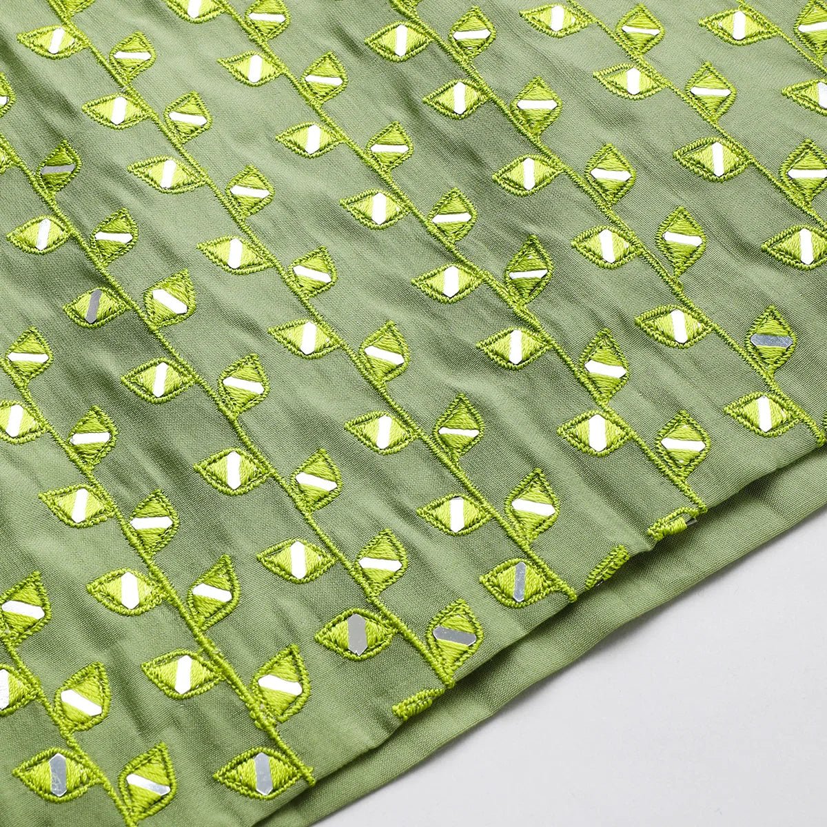 Byb premium sage col roman silk full mirror embroidery kurta and pyjama set   byb premium