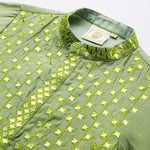 Load image into Gallery viewer, BYB PREMIUM Sage col roman silk full mirror embroidery kurta and pyjama set - BYB PREMIUM
