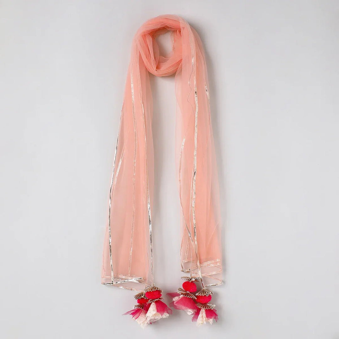 BYB PREMIUM tussor silk full hnad embroidered top and skirt set - BYB PREMIUM