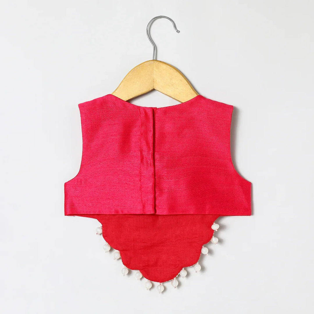 BYB PREMIUM tussor silk full hnad embroidered top and skirt set - BYB PREMIUM