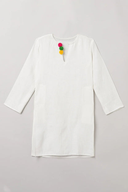 BYB White Cotton Kurta Pajama Set - BYB PREMIUM