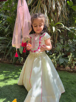 Load image into Gallery viewer, Chanderi silk lehenga set featuring exquisite hand embroidery, along with a beautiful dupatta. - BYB PREMIUM
