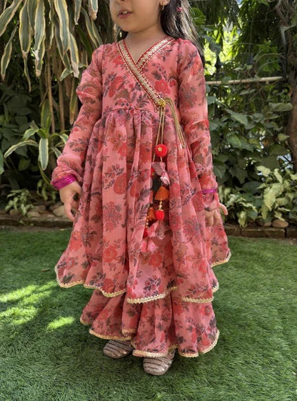 Churidar sleeve sharara - pant set with lace details - BYB PREMIUM