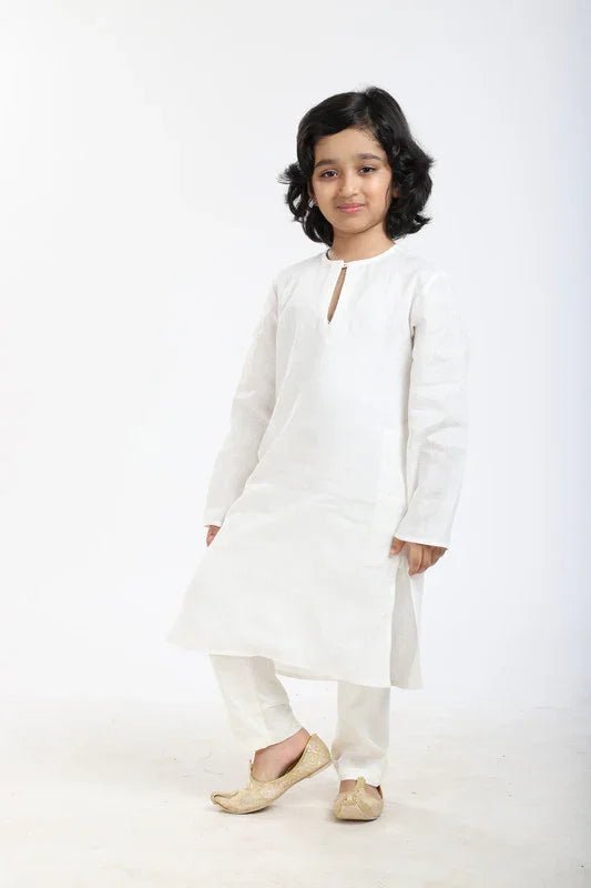 Classic White Linen Kurta Pajama Set - BYB PREMIUM