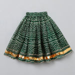 Load image into Gallery viewer, Dark Green Raw Silk Lehenga Choli Set for Girls - BYB PREMIUM
