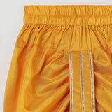 Dark Yellow Dola Silk Kurta Dhoti Set for Boys - BYB PREMIUM