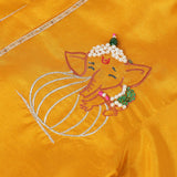Dark Yellow Dola Silk Kurta Dhoti Set for Boys - BYB PREMIUM