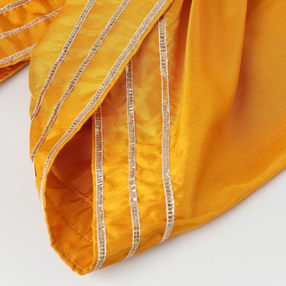 Dark Yellow Dola Silk Kurta Dhoti Set for Boys - BYB PREMIUM